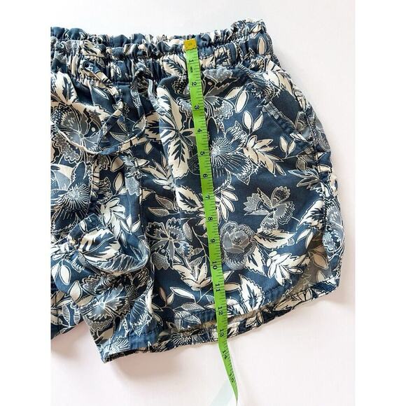 American Eagle Womens Shorts Size Medium Lyocell Blue Tropical Floral Pockets - Picture 9 of 9